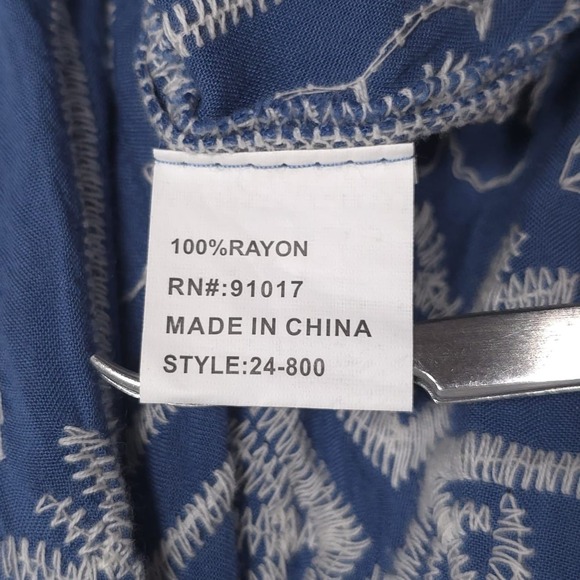 Anthropologie SOLITAIRE Women's MEDIUM Blue Floral Embroidered Top 24-800 - Picture 7 of 7